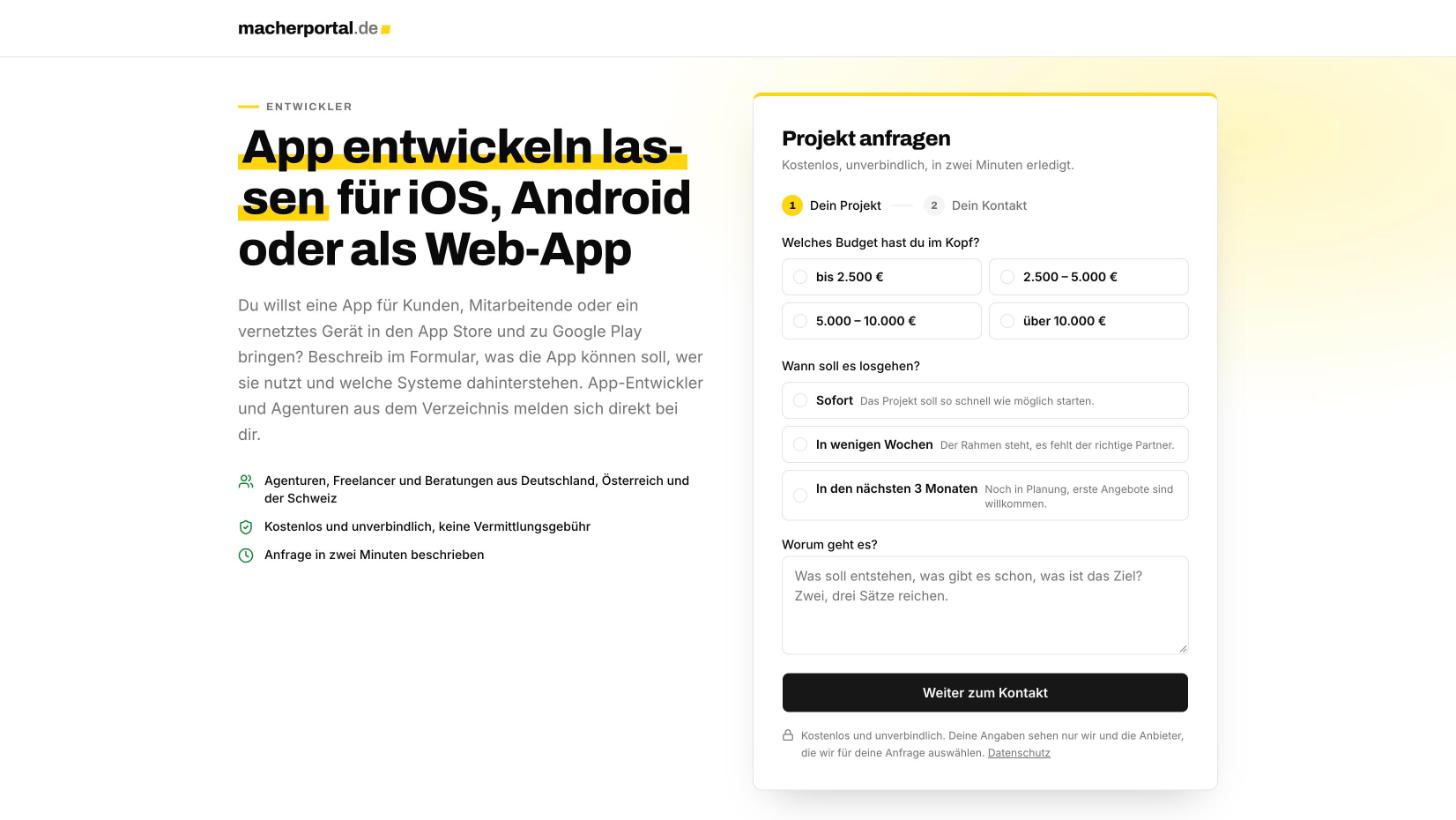 anfrageformular-app-entwickeln